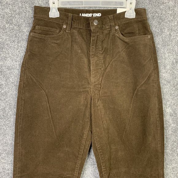 Lands End NWT Brown Corduroy Jeans Women 12 Tall High Rise - Picture 3 of 15